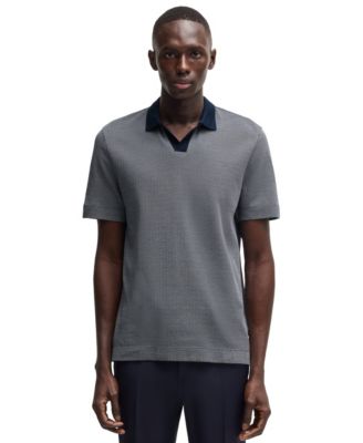 Hugo Boss - Boss by  Men's Cotton Silk Dot-Pattern Polo