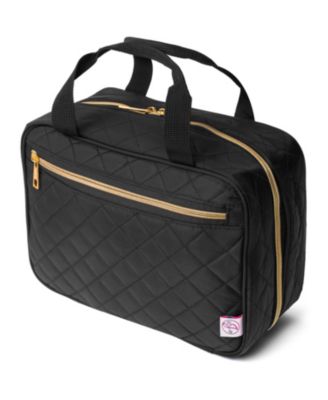 Ms. Jetsetter - Solid-Color Quilted Zip Hanging Toiletry Bag