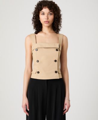 French Connection - Women's Lightweight Cotton Sleeveless Trench Top