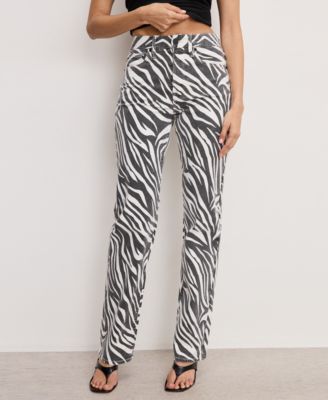 Good American - Women's Zebra-Print Iconic Good Leg Jeans
