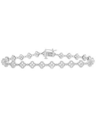 Wrapped in Love - Diamond Clover Tennis Bracelet (1 ct. t.w.) in 14k White Gold